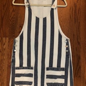 Topshop overall stripe dress